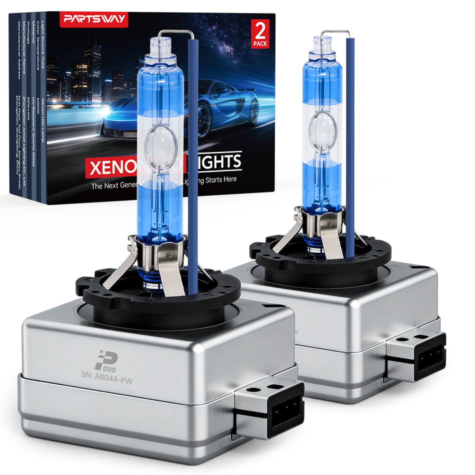D3S HID Headlight Bulbs, 6000K Daylight White, 35W Xenon OEM Replacement 66340 42402 42302, Anti-aging Blue Coating, Road Legal Ready, Pack of 2